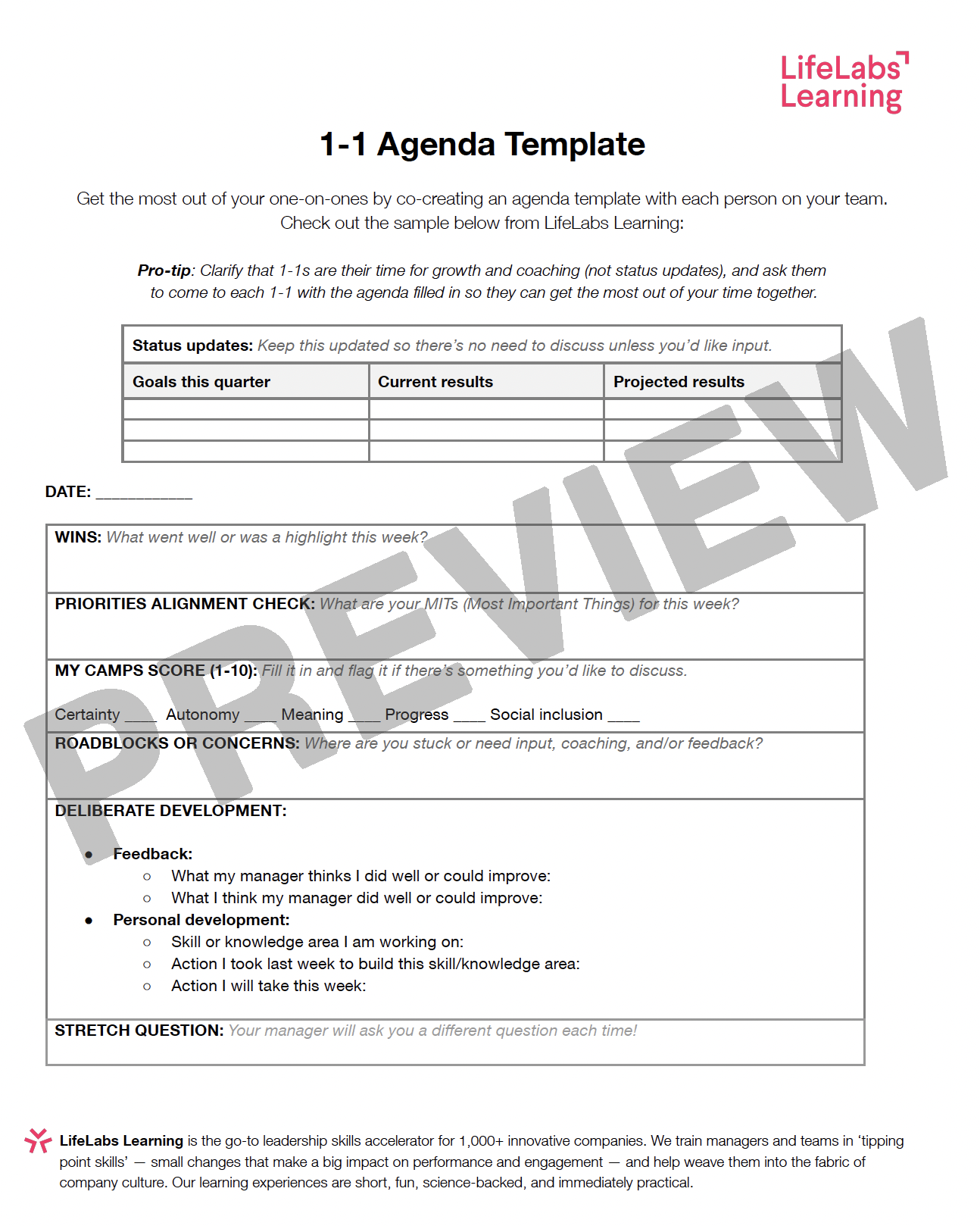 11 Agenda Template The Leader Lab Book